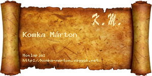 Komka Márton névjegykártya