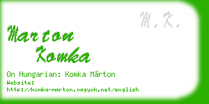 marton komka business card